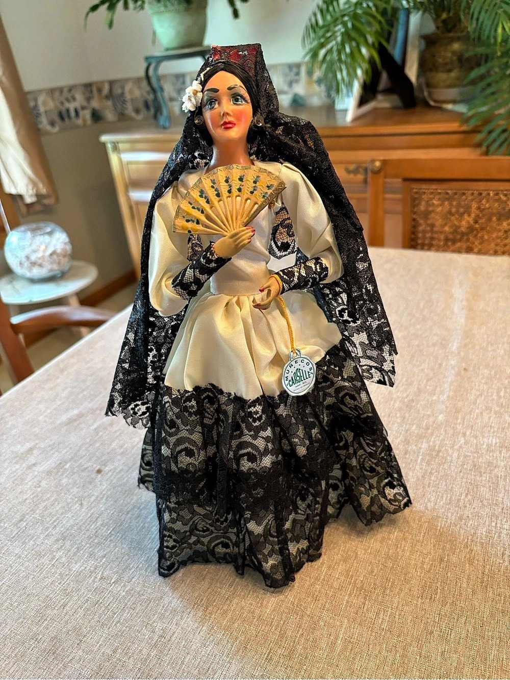Vintage Muncos Charro Doll Mexican Folk Art Doll Black White
